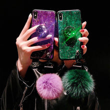 Load image into Gallery viewer, Hair Ball Airbag Bracket Diamond Samsung Huawei iPhone Case