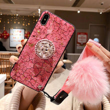 Load image into Gallery viewer, Hair Ball Airbag Bracket Diamond Samsung Huawei iPhone Case
