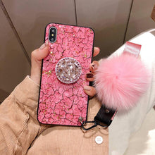 Load image into Gallery viewer, Hair Ball Airbag Bracket Diamond Samsung Huawei iPhone Case