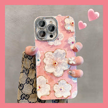 Load image into Gallery viewer, Ins Hot Oil Painting Flower iPhone/Samsung Case with Lens Protector Film