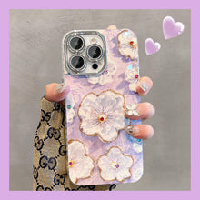Load image into Gallery viewer, Ins Hot Oil Painting Flower iPhone/Samsung Case with Lens Protector Film