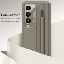 Load image into Gallery viewer, Leather Anti-fall Protective Pen Slot Phone Case With Front Protection Film & Stylus For Samsung Galaxy Z Fold5 Fold4