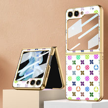 Load image into Gallery viewer, Electroplating Ring Holder Drop-proof Phone Case With Back Screen Protector For Samsung Galaxy Z Flip5 Flip4 Flip3 - mycasety2023 Mycasety