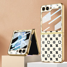 Load image into Gallery viewer, Electroplating Ring Holder Drop-proof Phone Case With Back Screen Protector For Samsung Galaxy Z Flip5 Flip4 Flip3 - mycasety2023 Mycasety