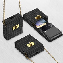Load image into Gallery viewer, Luxury Leather Mini Phone Bag with Gold Chain For Samsung Galaxy Z Flip4 Flip3 5G - mycasety2023 Mycasety