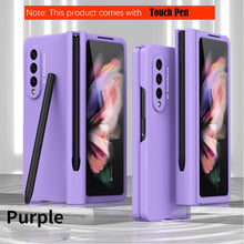 Load image into Gallery viewer, Samsung Galaxy Z Fold4 Hinge Case with Pen Slot Holder Hinge Case with Front Screen Glass Film