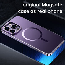 Load image into Gallery viewer, Magnet Magnetic Case Wireless Charge For IPhone 14 Pro Max Case 14 TPU Cover Shockproof Metal Frame Phone Case - mycasety2023 Mycasety
