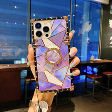 Load image into Gallery viewer, 2021 Luxury Rhombus Pattern Ring Holder Protective Case With Wristband For iPhone & Smasung