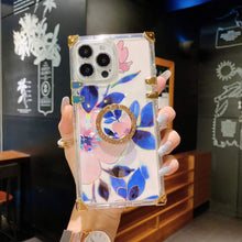 Load image into Gallery viewer, 2021 Luxury Laser Flower Pattern Ring Holder Protective Case For iPhone