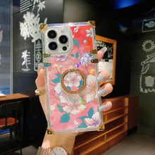 Load image into Gallery viewer, 2021 Luxury Laser Flower Pattern Ring Holder Protective Case For iPhone