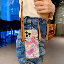 Load image into Gallery viewer, 2021 Luxury Laser Marble Pattern Baldric Protective Cover For iPhone
