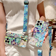 Load image into Gallery viewer, Purple Oil Painting Flower Wristband Holder With Lanyard Samsung Case - mycasety2023 Mycasety