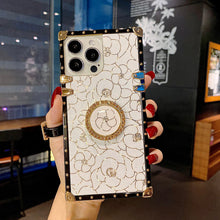 Load image into Gallery viewer, 2021 Luxury Brand Camellia Gold Plating Square Case For iPhone
