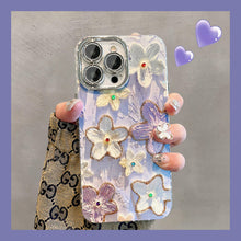 Load image into Gallery viewer, Ins Hot Oil Painting Flower iPhone/Samsung Case with Lens Protector Film