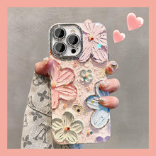 Load image into Gallery viewer, Ins Hot Oil Painting Flower iPhone/Samsung Case with Lens Protector Film