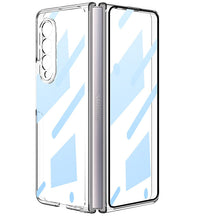 Load image into Gallery viewer, Luxury Leather Carbon Fiber Plating Case For Samsung Galaxy Z Fold3 Fold2 With Tempered Glass Screen