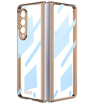 Load image into Gallery viewer, Luxury Leather Carbon Fiber Plating Case For Samsung Galaxy Z Fold3 Fold2 With Tempered Glass Screen