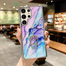 Load image into Gallery viewer, Electroplating Marble Pattern Phone Case With Ring Bracket For Samsung - mycasety2023 Mycasety