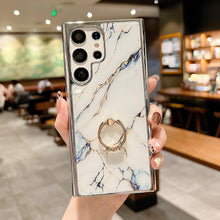 Load image into Gallery viewer, Electroplating Marble Pattern Phone Case With Ring Bracket For Samsung - mycasety2023 Mycasety