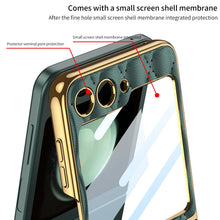 Load image into Gallery viewer, Luxury Leather Electroplating Diamond Protective Cover For Samsung Galaxy Z Flip5 Flip4 Flip3 - mycasety2023 Mycasety