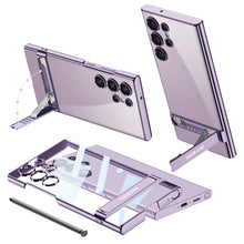 Load image into Gallery viewer, Transparent Electroplating Invisible Bracket Clear Phone Case For Samsung Galaxy S23 Ultra Plus - mycasety2023 Mycasety