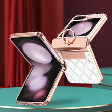Load image into Gallery viewer, Lyxury Crystal Leather Ring Holder Protective Phone Case For Samsung Galaxy Z Flip 5/4/3 - mycasety2023 Mycasety