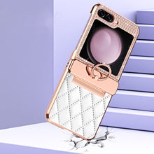 Load image into Gallery viewer, Lyxury Crystal Leather Ring Holder Protective Phone Case For Samsung Galaxy Z Flip 5/4/3 - mycasety2023 Mycasety