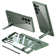 Load image into Gallery viewer, Transparent Electroplating Invisible Bracket Clear Phone Case For Samsung Galaxy S23 Ultra Plus - mycasety2023 Mycasety