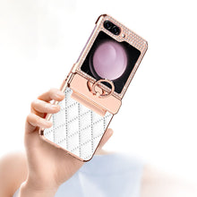 Load image into Gallery viewer, Lyxury Crystal Leather Ring Holder Protective Phone Case For Samsung Galaxy Z Flip 5/4/3 - mycasety2023 Mycasety