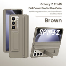 Load image into Gallery viewer, Leather Anti-fall Protective Pen Slot Phone Case With Front Protection Film & Stylus For Samsung Galaxy Z Fold5 Fold4