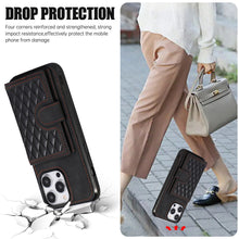 Load image into Gallery viewer, Luxurious Leather Card Holder Anti-fall Protective iPhone Case With Lanyard