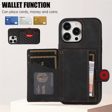 Load image into Gallery viewer, Luxurious Leather Card Holder Anti-fall Protective iPhone Case With Lanyard