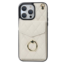 Load image into Gallery viewer, Luxurious Leather Card Holder Anti-fall Protective iPhone Case With Lanyard