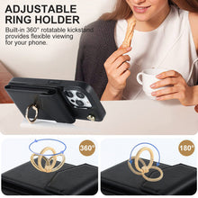Load image into Gallery viewer, Luxurious Leather Card Holder Anti-fall Protective iPhone Case With Wrist Strap
