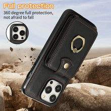 Load image into Gallery viewer, Luxurious Leather Card Holder Anti-fall Protective iPhone Case With Lanyard