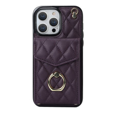 Load image into Gallery viewer, Luxurious Leather Card Holder Anti-fall Protective iPhone Case With Lanyard
