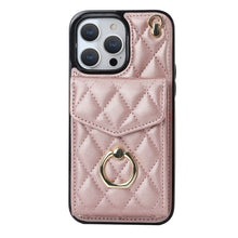 Load image into Gallery viewer, Luxurious Leather Card Holder Anti-fall Protective iPhone Case With Lanyard