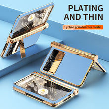 Load image into Gallery viewer, Electroplated Leather Google Pixel Fold Case with Dual Hinge Protective Screen Protector and Hidden Kickstand Pen Slot Free Stylus - mycasety2023 Mycasety