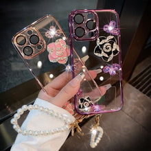 Load image into Gallery viewer, Luxury Camellia Transparent iPhone case with Lens Film - mycasety2023 Mycasety
