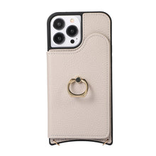 Load image into Gallery viewer, Luxurious Leather Card Holder Anti-fall Protective iPhone Case With Lanyard