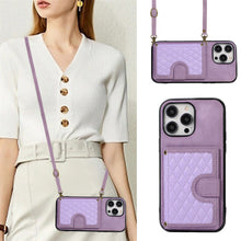 Load image into Gallery viewer, Luxurious Leather Card Holder Anti-fall Protective iPhone Case With Lanyard