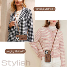 Load image into Gallery viewer, Luxurious Leather Card Holder Anti-fall Protective iPhone Case With Wrist Strap