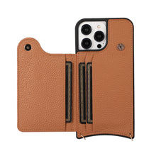 Load image into Gallery viewer, Luxurious Leather Card Holder Anti-fall Protective iPhone Case With Lanyard