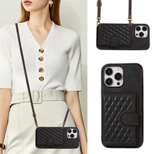 Load image into Gallery viewer, Luxurious Leather Card Holder Anti-fall Protective iPhone Case With Lanyard