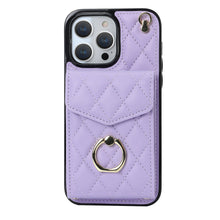 Load image into Gallery viewer, Luxurious Leather Card Holder Anti-fall Protective iPhone Case With Lanyard