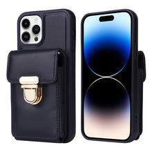 Load image into Gallery viewer, Luxurious Leather Card Holder Anti-fall Protective iPhone Case With Lanyard