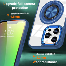 Load image into Gallery viewer, Metal Magnetic Ring Holder Transparent Protective Phone Case For iPhone Support Wireless Charging
