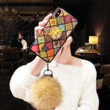 Load image into Gallery viewer, Hair Ball Airbag Bracket Diamond Huawei iPhone Samsung Case