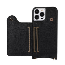 Load image into Gallery viewer, Luxurious Leather Card Holder Anti-fall Protective iPhone Case With Lanyard