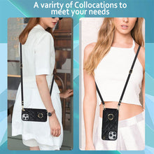 Load image into Gallery viewer, Luxurious Leather Card Holder Anti-fall Protective iPhone Case With Lanyard
